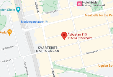 Kartnål på Åsögatan 115, Södermalm