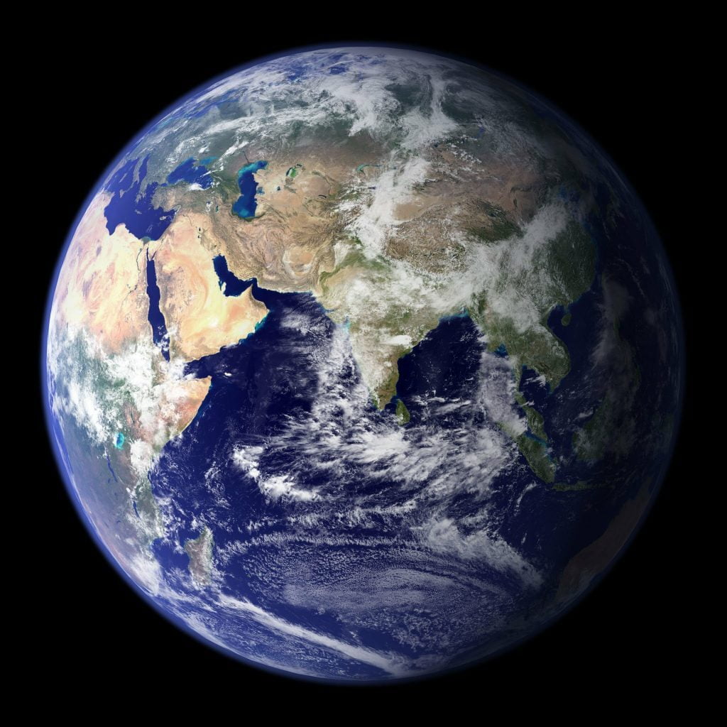 Planeten tellus utifrån rymden