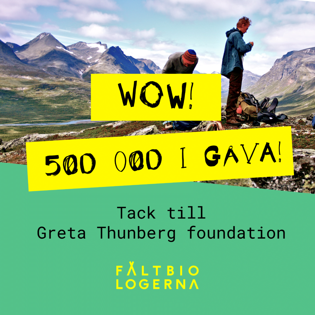 Text: wow 500 000 i gåva. tack till Greta thunbergfoundation.